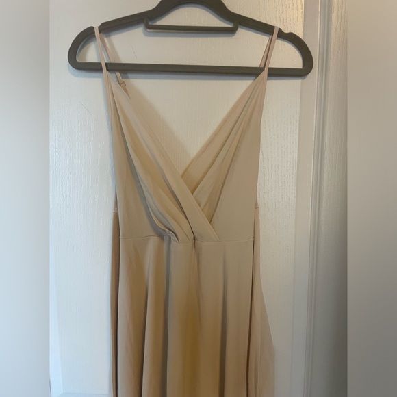 Champagne Plunging V-Neck Wrap Sundress - Picture 1 of 4